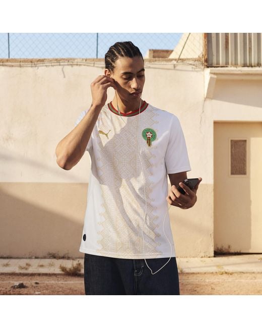 PUMA White Morocco Away Jersey for men