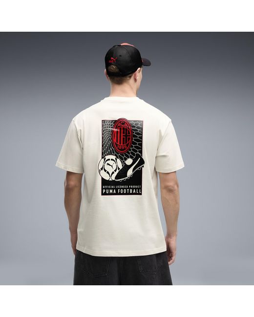 PUMA White Ac Milan Ftblculture Relaxed T-Shirt for men