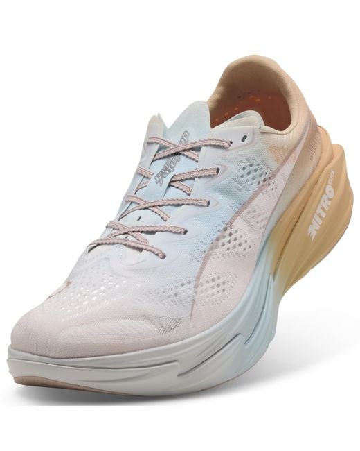 PUMA White Deviate Nitro Elite 4 Running Shoes for men