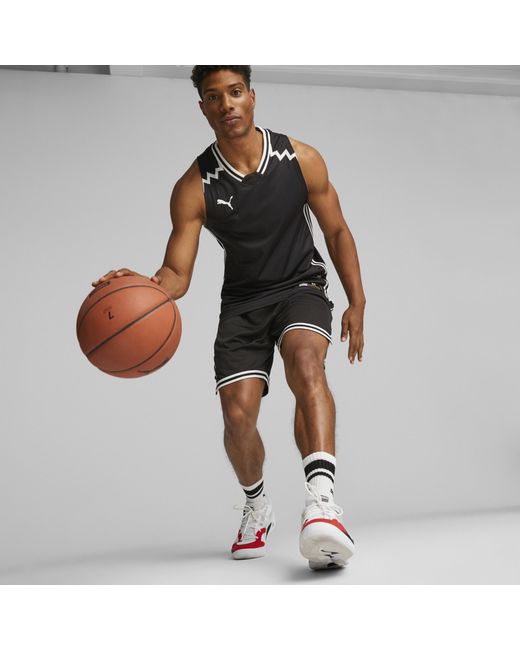 PUMA Hoops Team Basketbalshort Voor Maat in het Black voor heren
