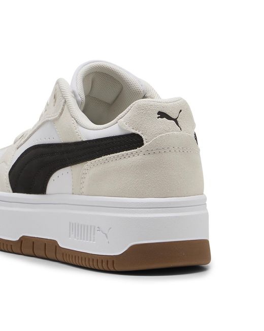 PUMA White Rebound Femme Suede Sneakers