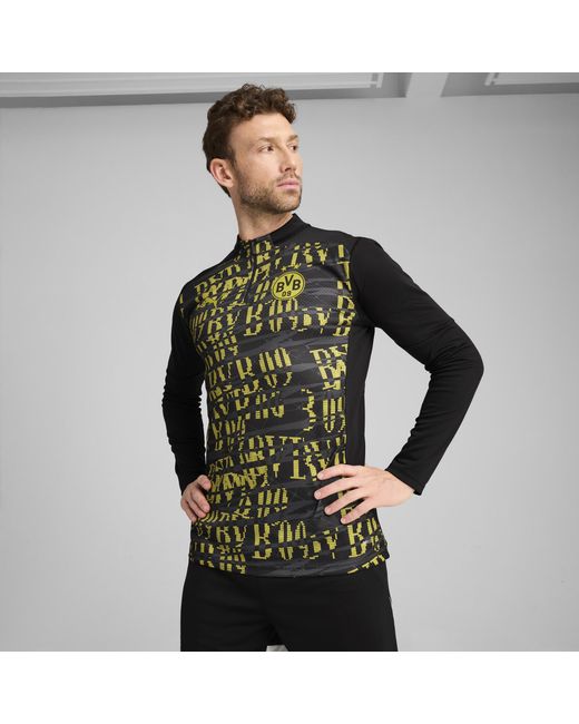 PUMA Green Borussia Dortmund Pre-Match Quarter-Zip Top for men