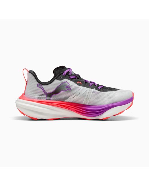 PUMA Deviate Nitro Elite Trailrunningschoenen Voor Wit/Rood in het Purple