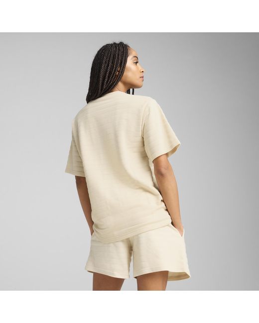 T-shirt Structuré Décontracté Ess Elevated PUMA en coloris Natural