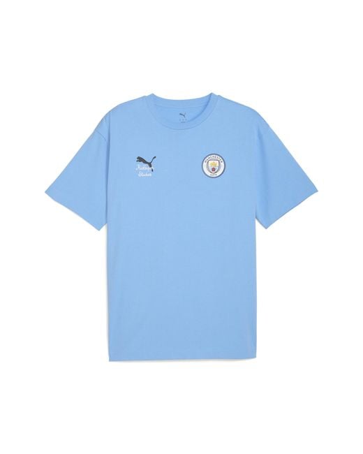 PUMA Kidsuper X Manchester City Graphic T-Shirt Voor Blauw/Zwart, Maat in het Blue voor heren