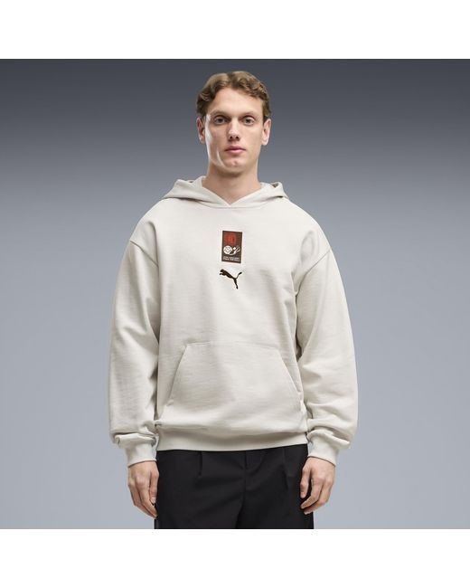 PUMA White Ac Milan Ftblculture Relaxed Hoodie for men