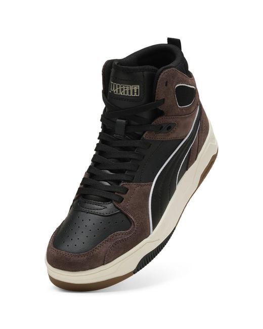 PUMA Black Rebound Break Mid Mid-Top Sneakers for men