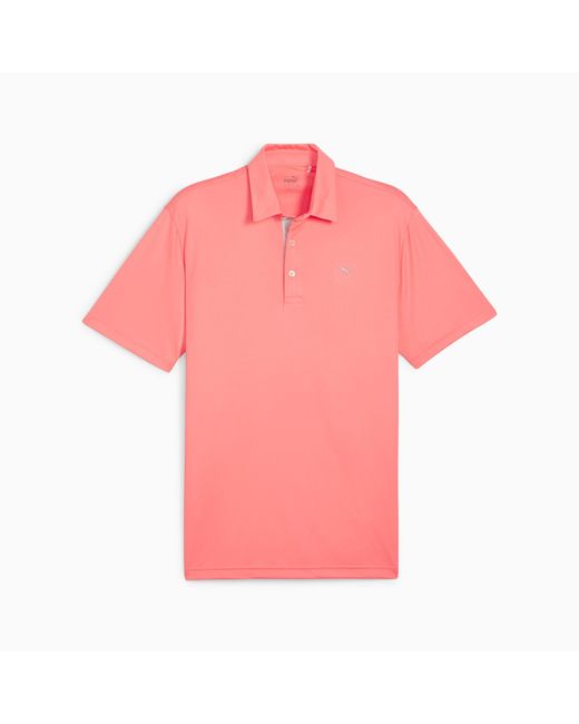 PUMA Pink Pure Solid Golf Polo Shirt for men