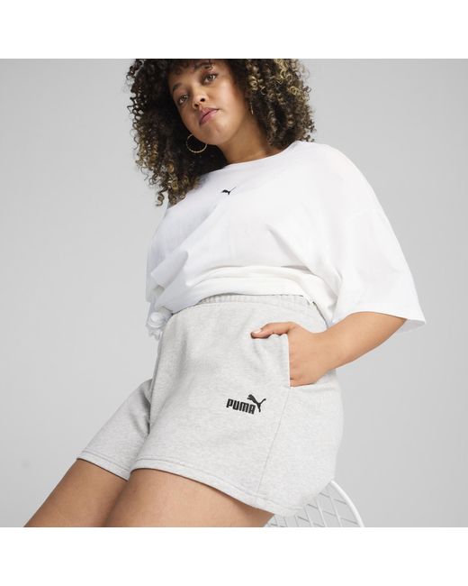 PUMA White Ess Small No. 1 Logo 4" Shorts