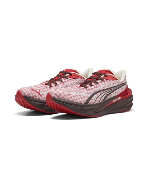 PUMA Red Deviate Nitroâ 4 Check Sneakers for men