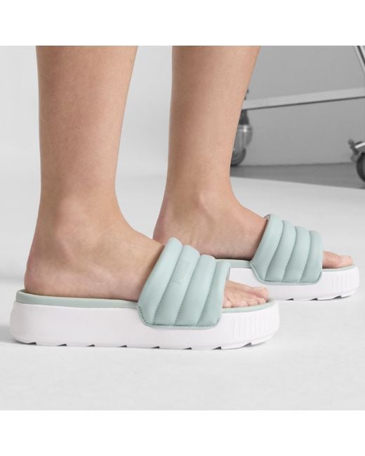 PUMA Blue Karmen Puffy Slides