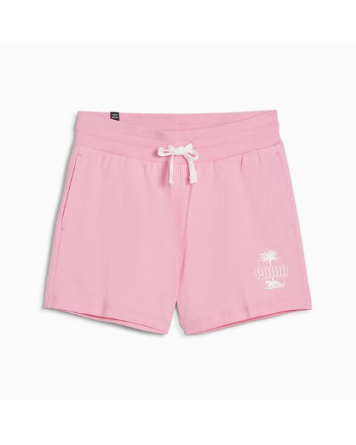 Shorts Ess+ Palm Resort PUMA de color Pink