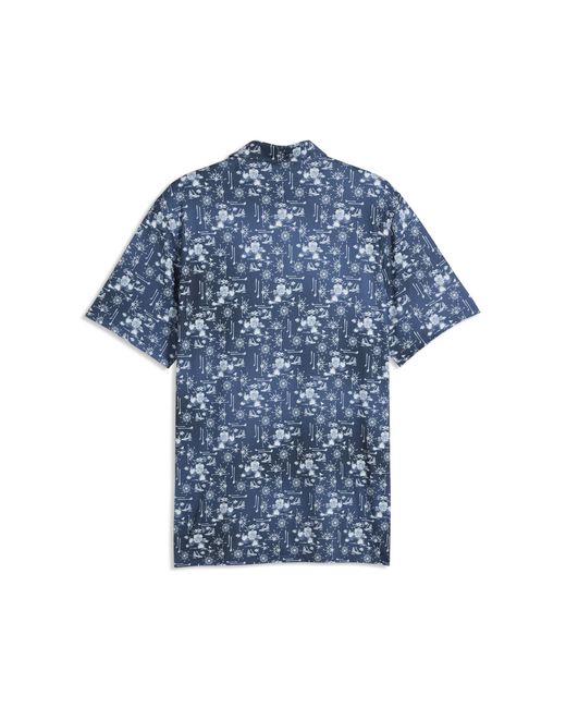 PUMA Blue Cloudspun Coastal Claret Polo for men