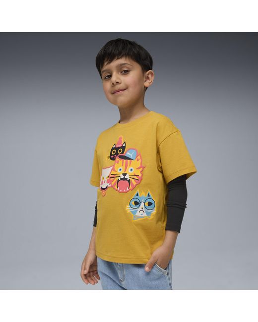 PUMA Orange Moody Cat Graphic Tee Ii Kids, Kleidung, Archive
