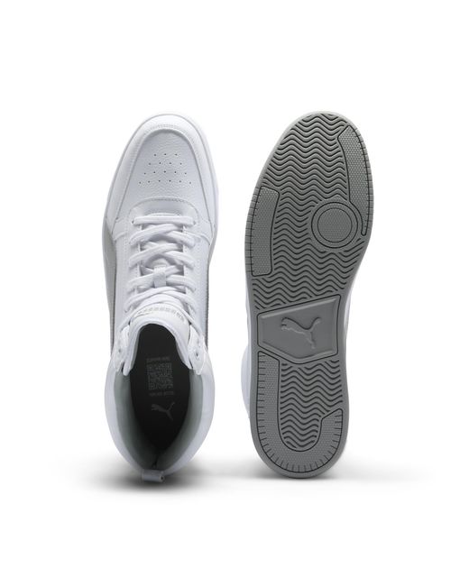 PUMA White Dribble Mid Top Sneakers for men