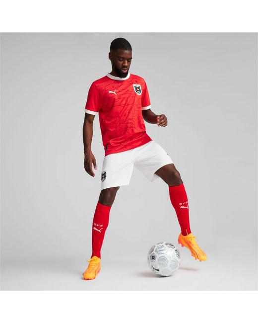 Camiseta de Fútbol de Austria 2024 (Local) PUMA de hombre de color Red