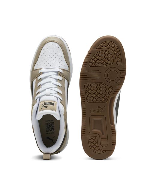 PUMA White Rebound V6 Low Sneakers, Schuhe, /Schwarz/Ice Coffee