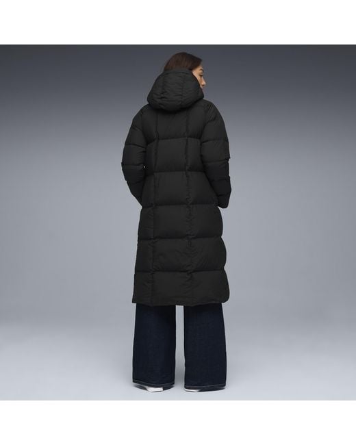 PUMA Black Daunen-Puffermantel Mit Kapuze Damen, Kleidung