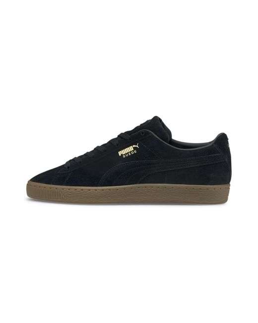 black suede gum trainers