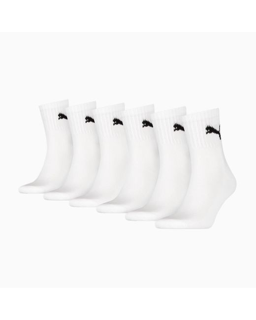 PUMA White Short Crew Socks 6 Pack