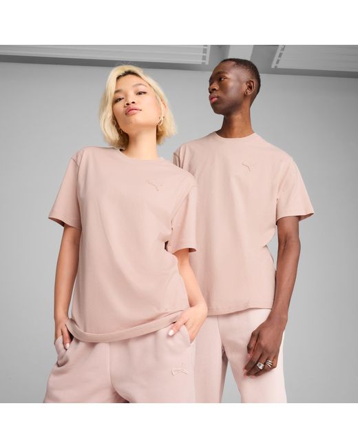 PUMA Essentials Elevated Uniseks T-Shirt Voor in het Pink