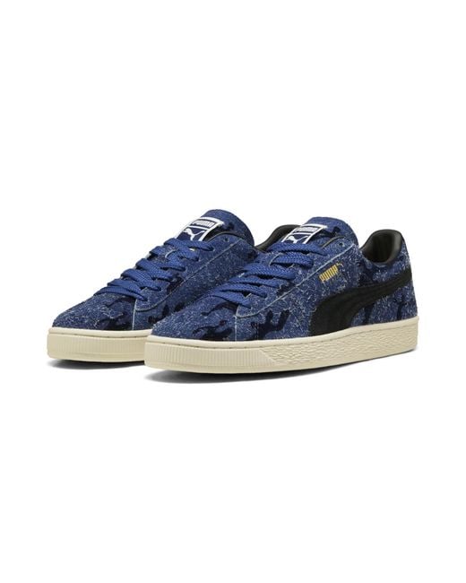 PUMA Blue Suede Flock Sneakers for men