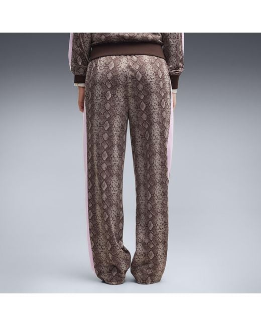 PUMA Brown T7 Snake Print Straight Pants