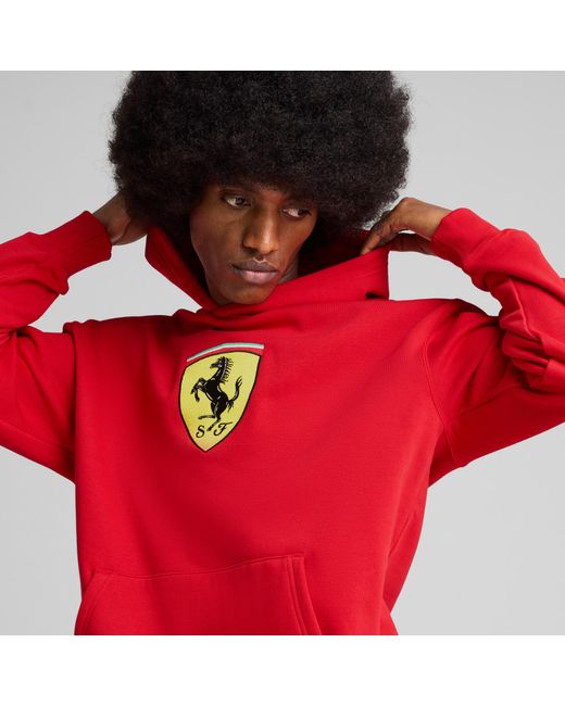 PUMA Red Scuderia Ferrari Race Big Shield Hoodie for men