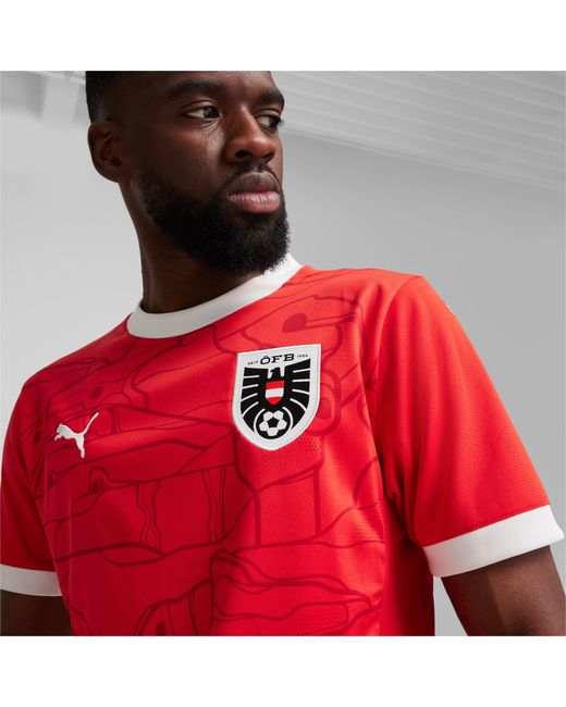Camiseta de Fútbol de Austria 2024 (Local) PUMA de hombre de color Red