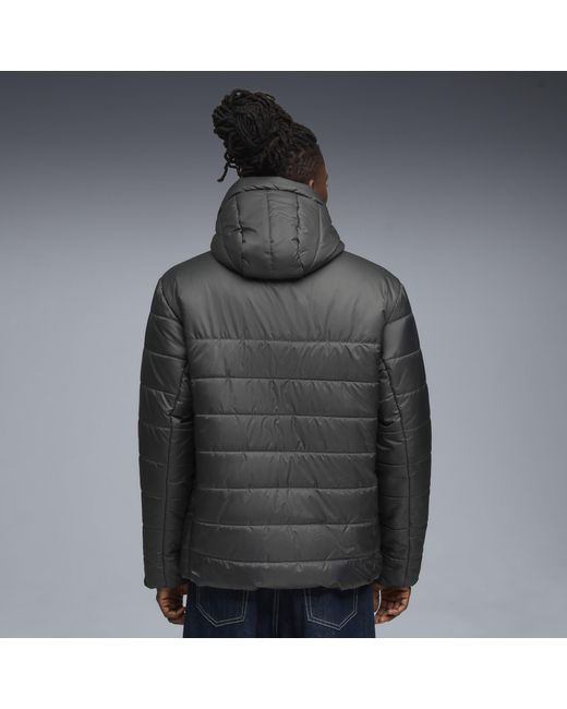 PUMA Gray Ess Hooded Padded Jacket for men