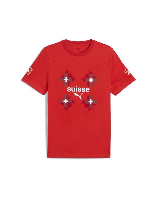 T-Shirt Svizzera Ftblculture Da Uomo di PUMA in Red da Uomo