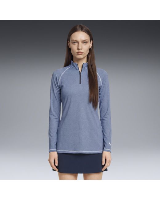 PUMA Blue Birdseye Quarter-Zip Golf Jacket