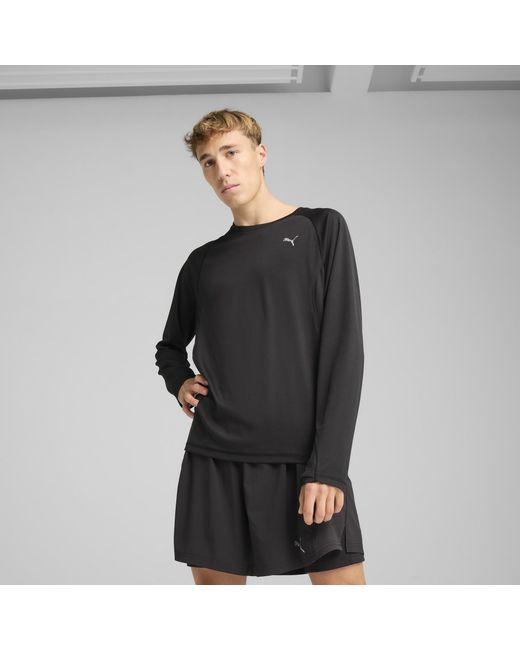 PUMA Black Velocity Long Sleeve Running Top for men