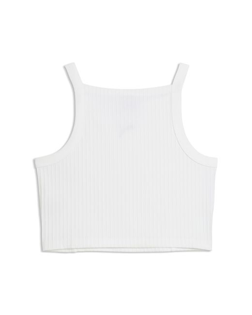 PUMA White Essentials Ribbed Crop Top