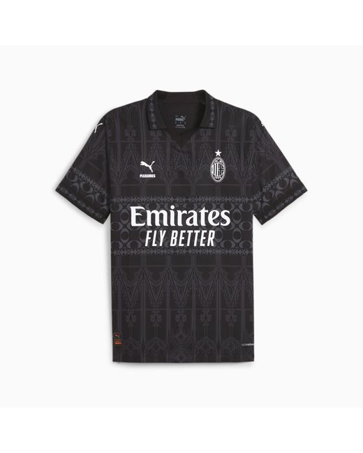Maglia da calcio in jersey AC MILAN x PLEASURES Authentic da di PUMA in Black da Uomo