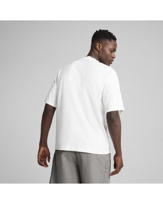PUMA White Wardrobe Essentials Boxy T-Shirt for men