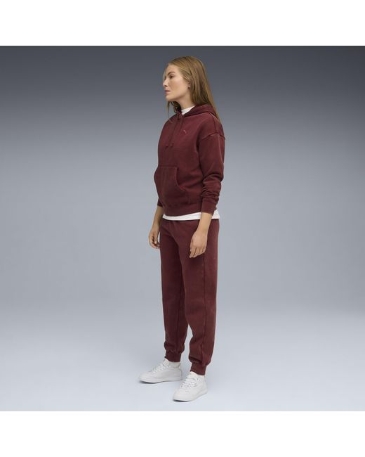 Sudadera Holgada Efecto Lavado Con Capucha Essentials Elevated Para Mujer, Ropa, Rojo PUMA de color Red