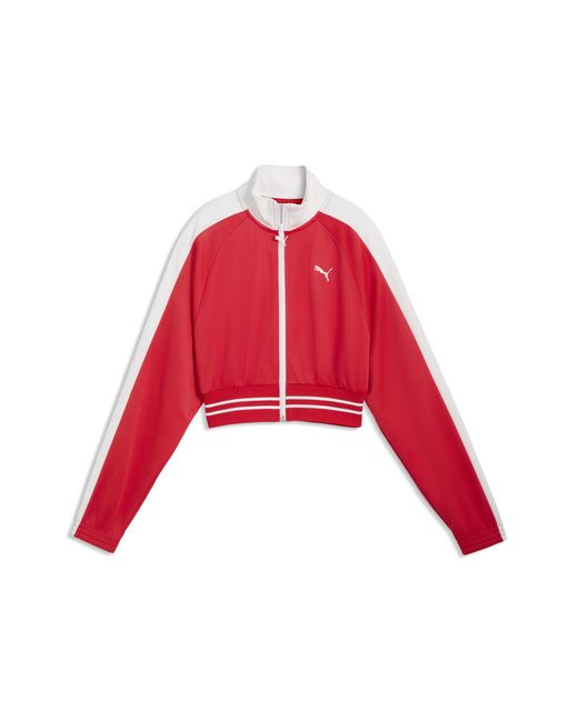 PUMA Red T7 Cropped Track Jacket