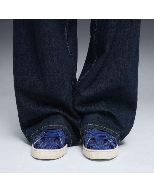 PUMA Blue Suede Flock Sneakers for men