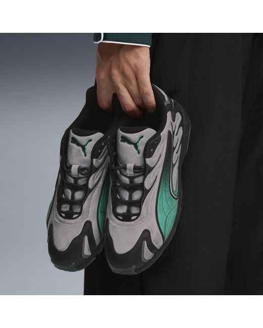 PUMA Black Inhale Distressed Sneakers
