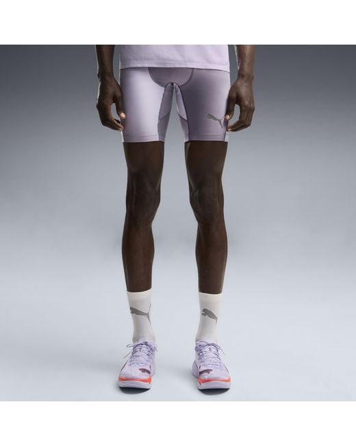 PUMA Blue Lightspeed Printed 8" Running Half Tights for men