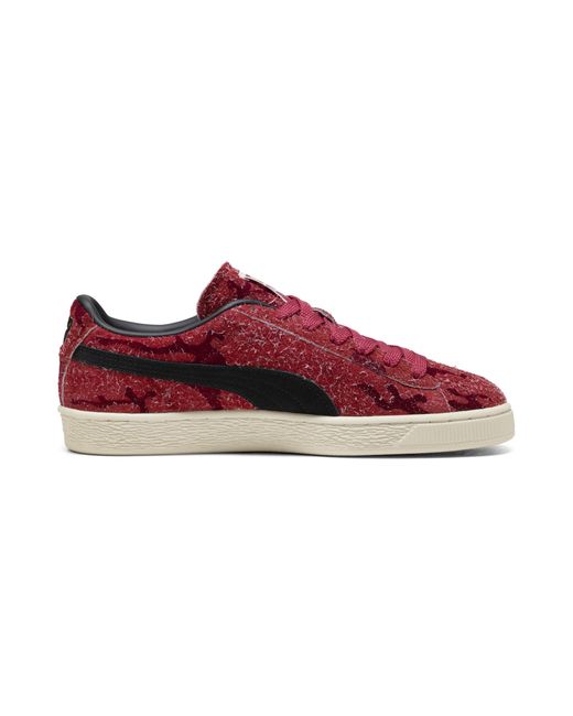 PUMA Red Suede Flock Sneakers for men