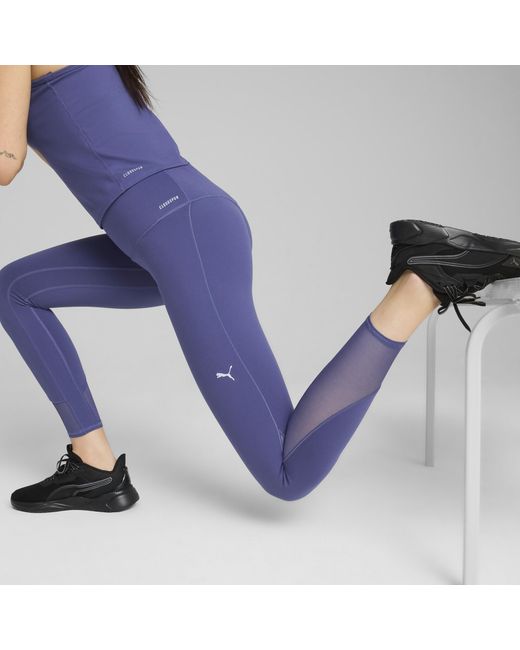PUMA Blue CLOUDSPUN Hochgeschnittene 7/8 Leggings aus weichem Mesh