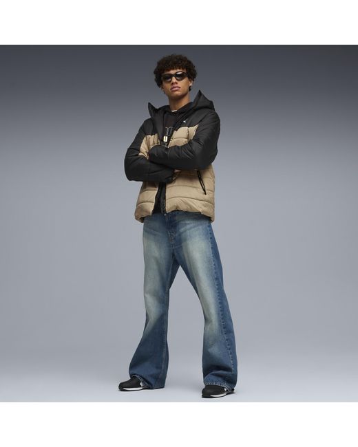 Giacca Imbottita Con Cappuccio Essentials Da Uomo, Abbigliamento, Ice Coffee di PUMA in Brown da Uomo