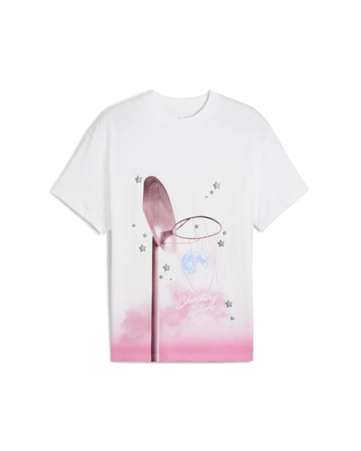 PUMA Shooting Stars Oversized T-Shirt Iii Uniseks, Maat in het Purple