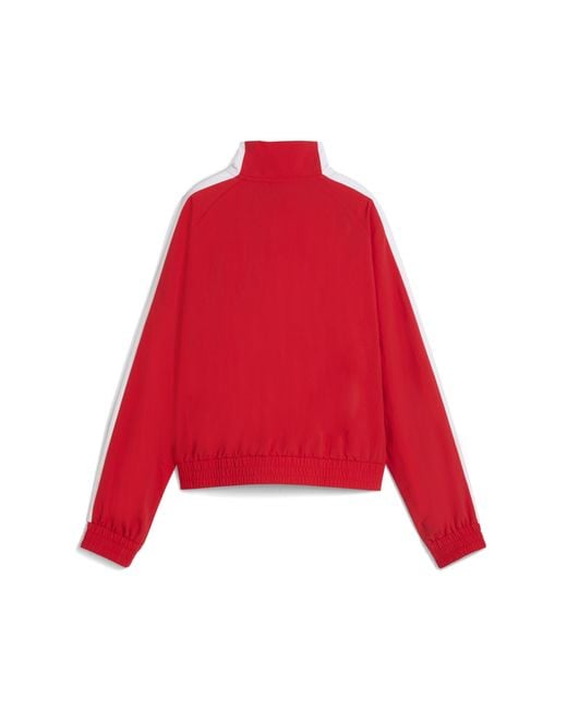 Chaqueta De Chándal T7 Tejida De Corte Holgado Para Mujer, Ropa, Rojo PUMA de color Red