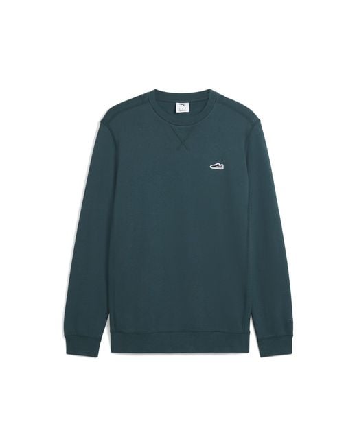 PUMA Green Wardrobe Essentials Suede Crew for men
