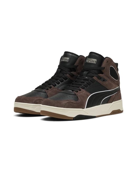 PUMA Black Rebound Break Mid Mid-Top Sneakers for men