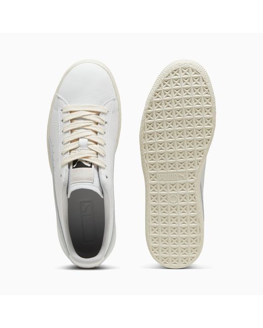 PUMA White Iconic Leather Clyde Sneakers