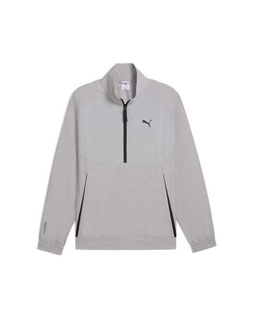PUMA Gray Tech Half-Zip Crew for men